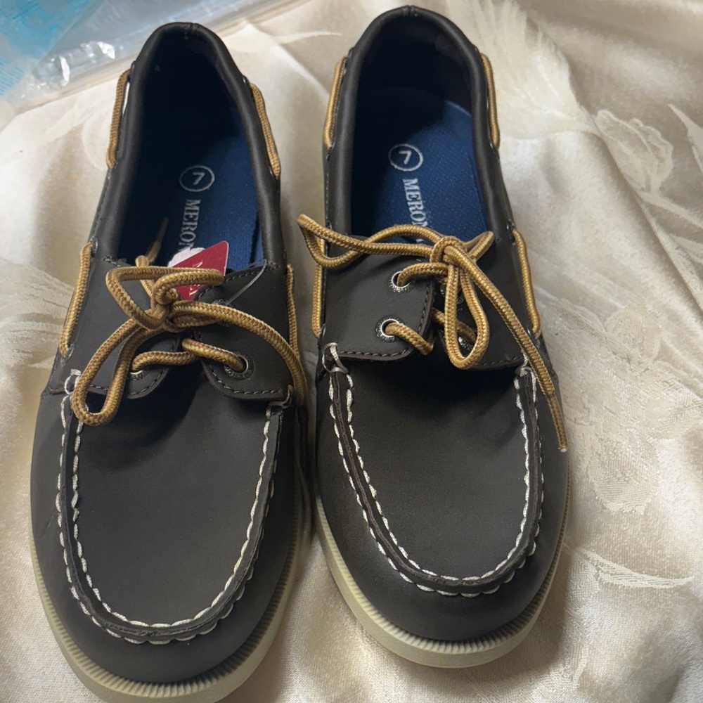 Merona Dark Brown Dress Shoes with Tan Laces